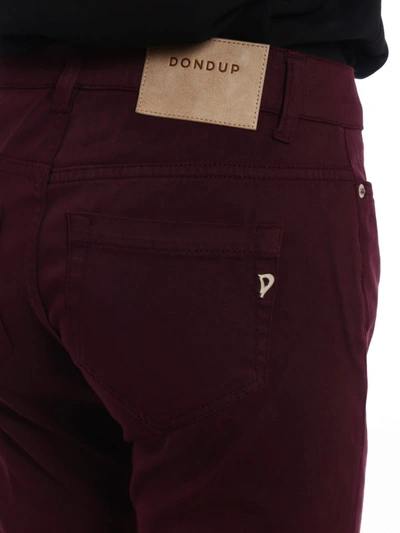 Shop Dondup Akon Bootcut Low Rise Trousers In Dark Red