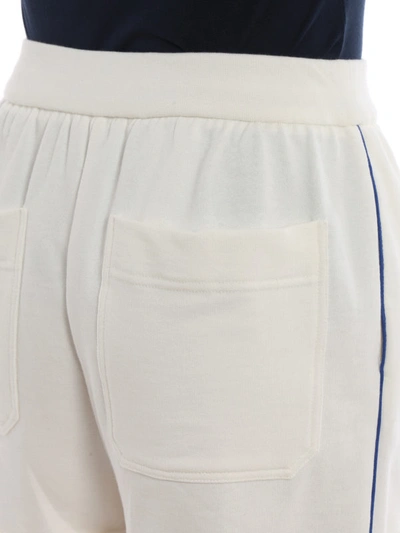 Shop Alberta Ferretti White Cotton Fleece Short Pants