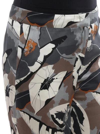 Shop Fabiana Filippi Multicolour Print Silk Crop Trousers