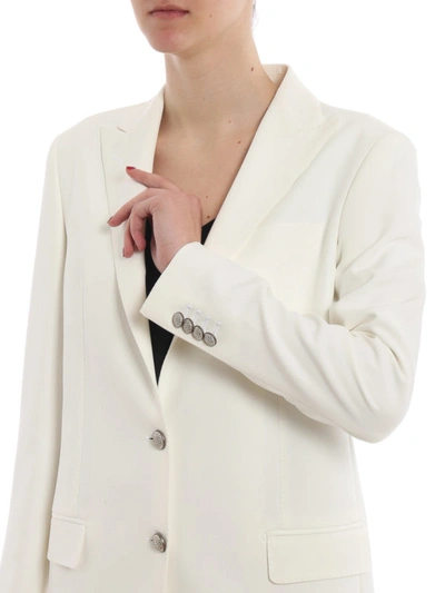 Shop Tagliatore Bertha White Stretch Tech Fabric Blazer