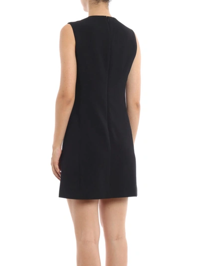 Shop Versace Sleeveless Pin Embellished Little Black Dress