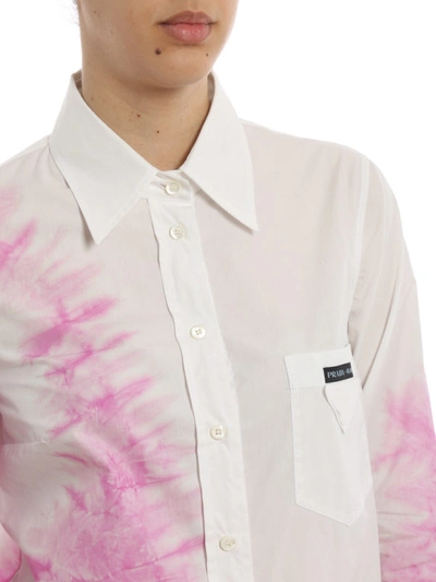 Shop Prada Patterned Cotton Poplin Shirt In Multicolour