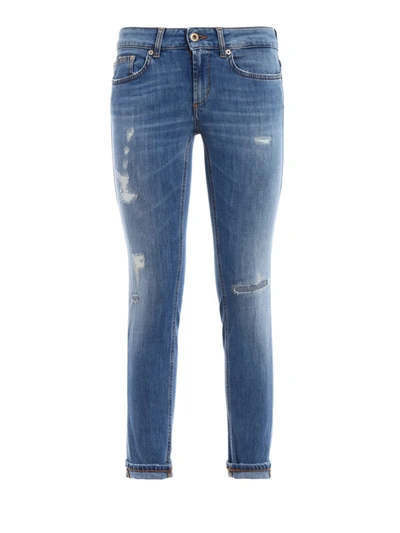 Shop Dondup Monroe Crop Jeans In Light Wash