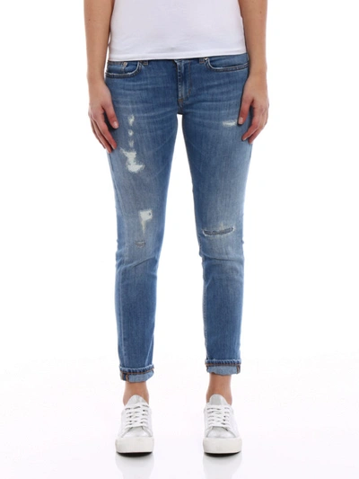 Shop Dondup Monroe Crop Jeans In Light Wash