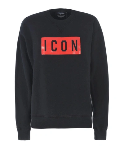 Shop Dsquared2 Icon Black Crewneck Sweatshirt