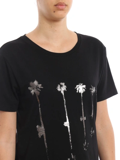 Shop Saint Laurent Palms In The Dark T-shirt In Black