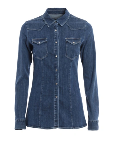 Shop Dondup Jayl Denim Shirt In Dark Wash