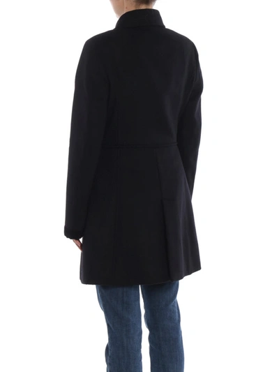 Shop Fay Black Wool And Cashmere Cloth Coat