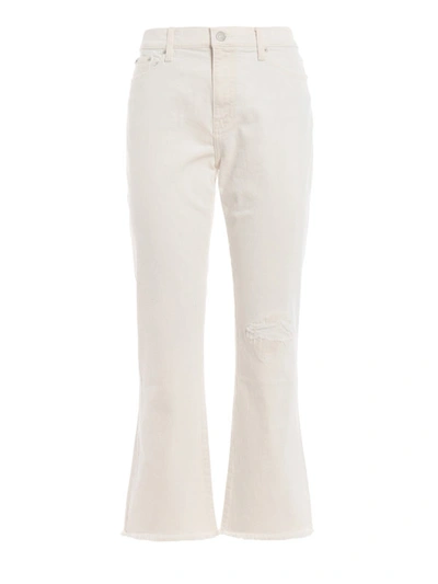 Shop Polo Ralph Lauren The Chrystie Kick Flare Crop Jeans In White