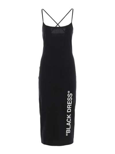 Shop Off-white Black Viscose Blend Midi Tight Dress