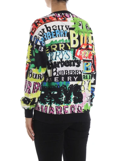 Shop Burberry Aner Multicolour Graffiti Logo Sweatshirt