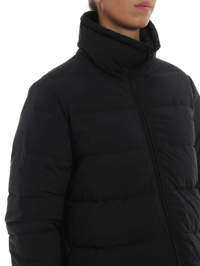 Shop Aspesi Tarallo Coated Matte Nylon Padded Jacket In Black