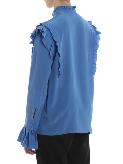 Shop Zadig & Voltaire Tweet Cdc Spi Silk Shirt In Light Blue