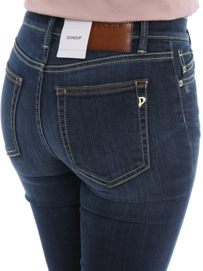 Shop Dondup Luriel Stretch Cotton Denim Skinny Jeans In Dark Wash