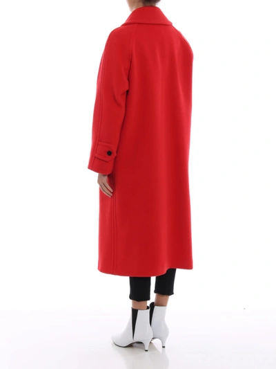 Shop Burberry Stourbridge Cashmere Blend Long Coat In Red