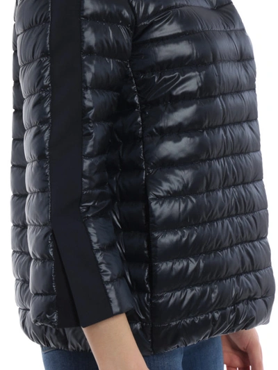Shop Herno Blue Cape Style Puffer Jacket
