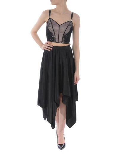 Shop Mcq By Alexander Mcqueen Cady And Tulle Crop Top In Black