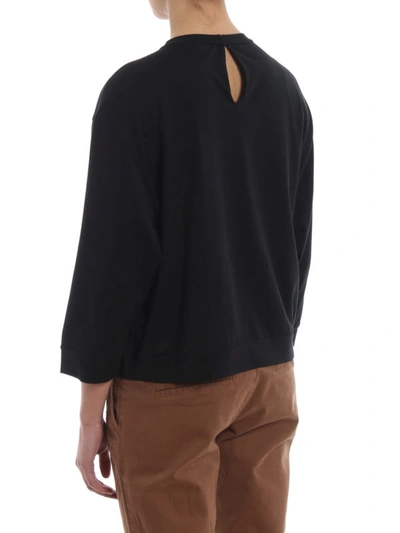 Shop Brunello Cucinelli Jersey Boxy T-shirt With Sateen Bands In Black