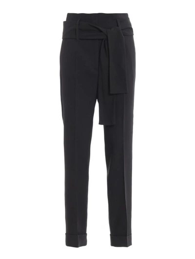 Shop Fabiana Filippi Belted High Waist Crop Trousers In Dark Grey