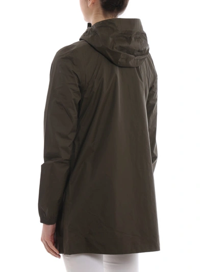 Shop K-way Sophie Plusdot Army Green Hooded Windcheater In Dark Green