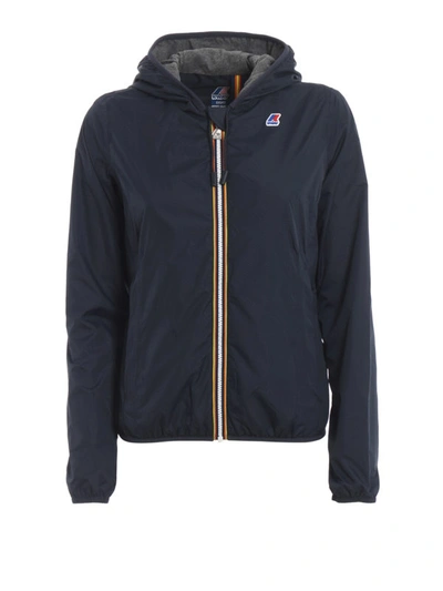 Shop K-way Lily Hooded Windbreaker In Blue