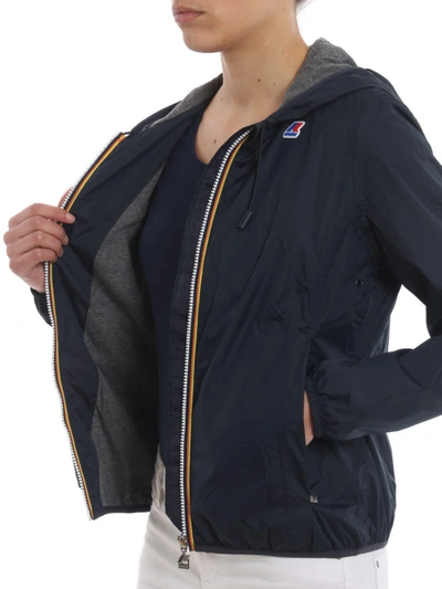 Shop K-way Lily Hooded Windbreaker In Blue