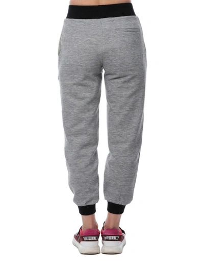 Shop Givenchy Logo Embroidery Cotton Blend Joggers In Grey