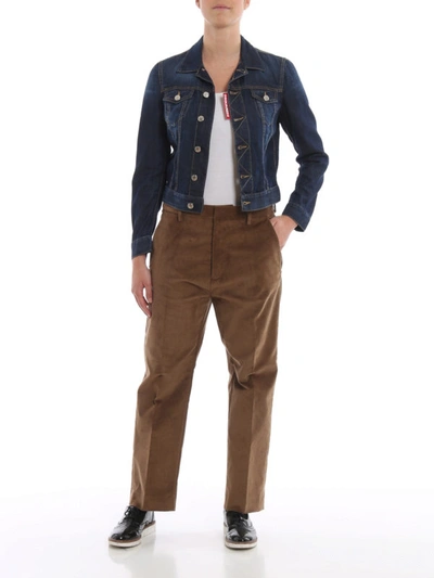 Shop Dsquared2 Dennis Corduroy Trousers In Brown