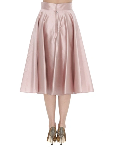 Shop Dolce & Gabbana Silk Shantung Skirt With Pockets In Light Pink