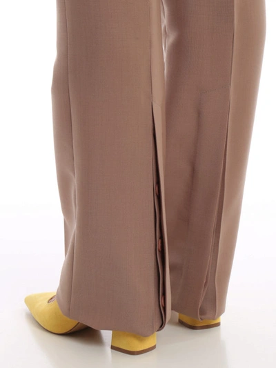 Shop Prada Mohair And Wool Formal Trousers In Light Brown