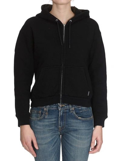 Shop Balenciaga I Love Techno Embroidery Hoodie In Black