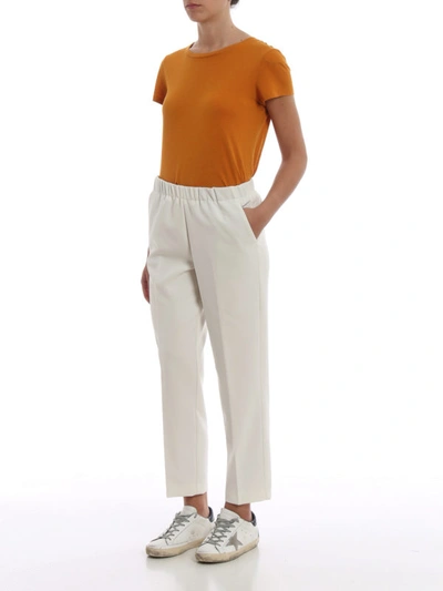 Shop Kiltie George Stretch Tech Cady Crop Off White Pants