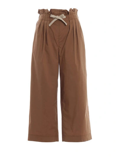 Shop Dondup Iole Cotton Trousers In Brown