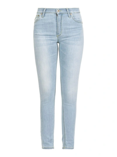 Shop Dondup Stretch Cotton Denim Skinny Jeans In Light Wash