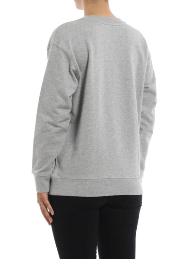 Shop Michael Kors Fluo Yellow Logo Print Sweater In Light Grey