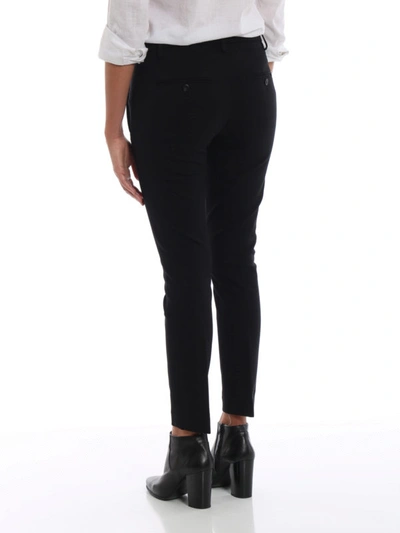 Shop Dondup Perfect Black Double Jersey Trousers