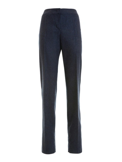 Shop Armani Collezioni Wool And Cashmere Manly Trousers In Dark Blue
