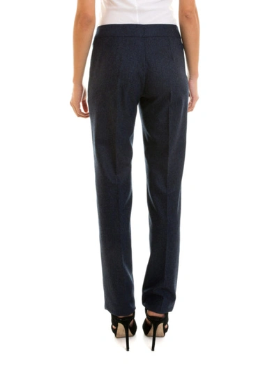 Shop Armani Collezioni Wool And Cashmere Manly Trousers In Dark Blue
