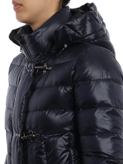 Shop Fay Puffer Jacket With Detachable Hood In Dark Blue
