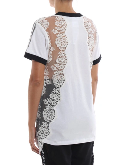 Shop Adidas By Stella Mccartney See-through Lace Detail White T-shirt