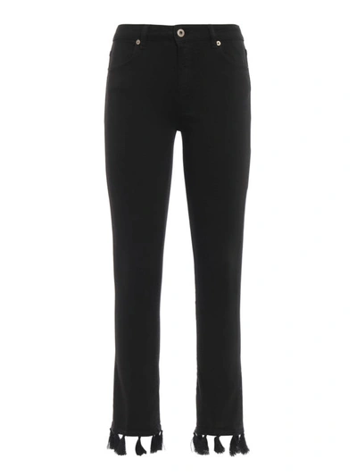 Shop Dondup Ollie Tasselled Jeans In Black