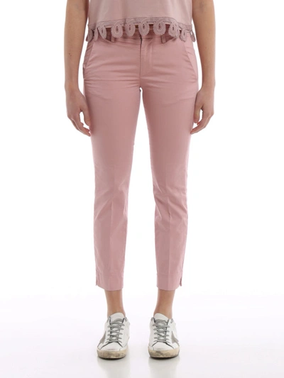 Shop Dondup Rocio Pink Stretch Cotton Trousers