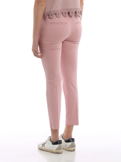 Shop Dondup Rocio Pink Stretch Cotton Trousers