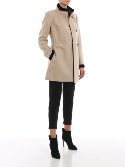 Shop Fay Ivory Virginia Three-hook Coat In Light Beige