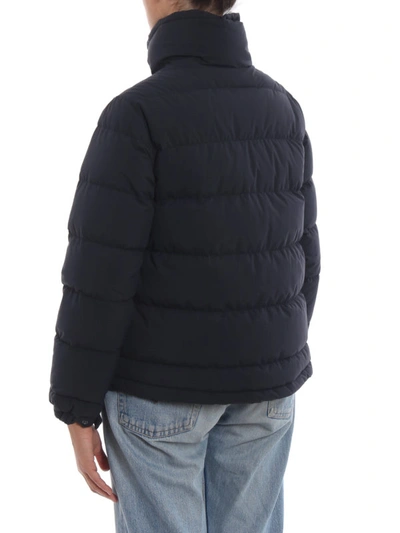 Shop Aspesi Tarallo Padded Jacket In Opaque Nylon In Dark Blue