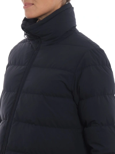 Shop Aspesi Tarallo Padded Jacket In Opaque Nylon In Dark Blue