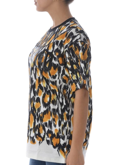 Shop Moschino Animal Print Logo T-shirt In Multicolour