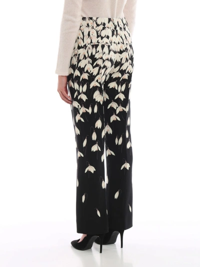 Shop Valentino Snowdrop Crepe Couture Trousers In Black