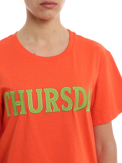 Shop Alberta Ferretti Rainbow Week Thursday Red Tee