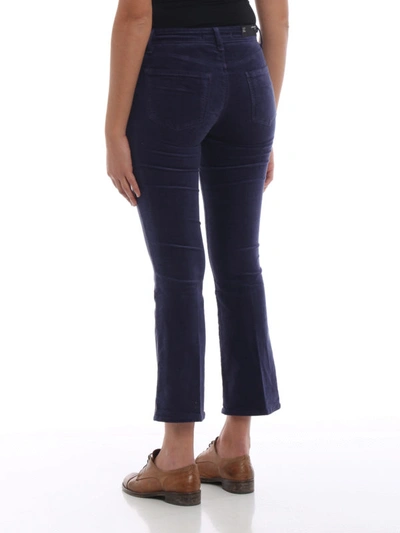 Shop J Brand Blue Velvet Selena Bootcut Trousers